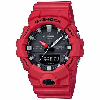 RELOJ CASIO G-SHOCK HOMBRE ANÁLOGO DIGITAL GA800-4A ACUÁTICO LUZ AUTOMÁTICA ROJO