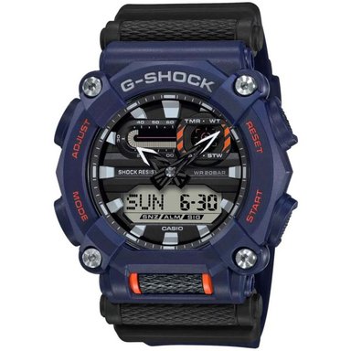 RELOJ CASIO G-SHOCK HOMBRE ANÁLOGO DIGITAL GA900-2A ACUÁTICO LUZ LED CRONÓMETRO ALARMA AZUL NEGRO