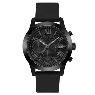 RELOJ GUESS HOMBRE ANÁLOGO U1055G1 CORREA NEGRO ACERO INOXIDABLE SILICONA - 2