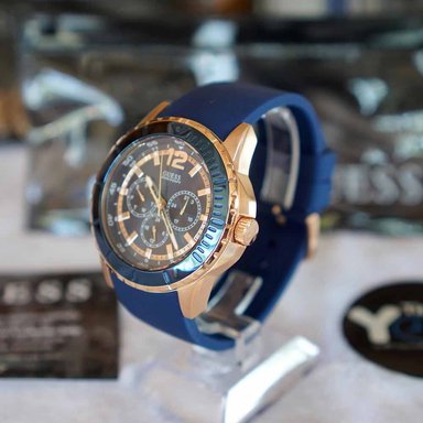 RELOJ GUESS HOMBRE ANÁLOGO U0485G1 MULTIFUNCIONAL CORREA AZUL DORADO ACERO INOXIDABLE SILICONA - 2