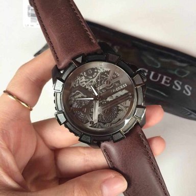 RELOJ GUESS HOMBRE ANÁLOGO U0274G1 DYNAMIC CORREA MARRÓN GUNMETAL CUERO ACERO INOXIDABLE - 2