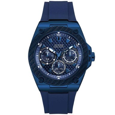 RELOJ GUESS HOMBRE ANÁLOGO W1049G7 LEGACY MULTIFUNCIONAL CORREA AZUL ACERO INOXIDABLE SILICONA - 1