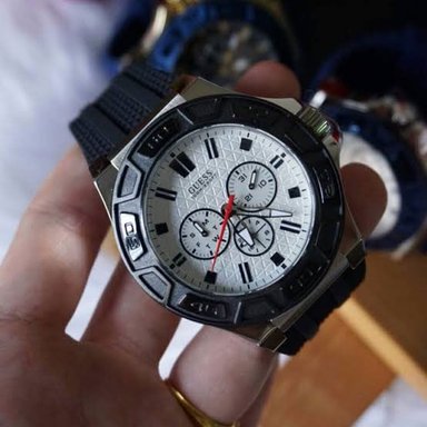 RELOJ GUESS HOMBRE ANÁLOGO W0674G3 FORCE MULTIFUNCIONAL CORREA NEGRO BLANCO ACERO INOXIDABLE SILICONA - 2