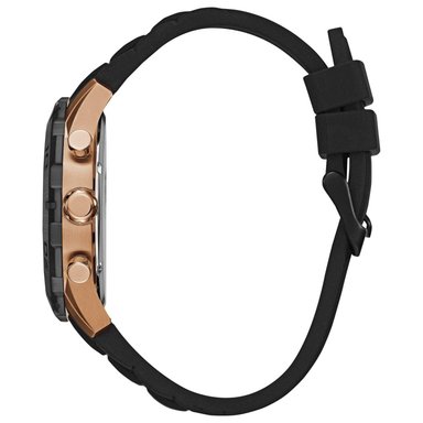 RELOJ GUESS HOMBRE ANÁLOGO U0864G2 CALIBER MULTIFUNCIONAL CORREA NEGRO ORO ROSADO ACERO INOXIDABLE SILICONA - 5