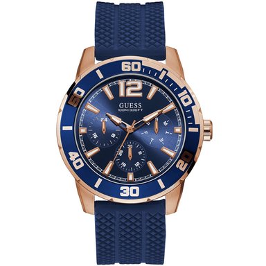 RELOJ GUESS HOMBRE ANÁLOGO U1250G2 TREK W1250G2 MULTIFUNCIONAL ORO ROSADO AZUL ACERO INOXIDABLE