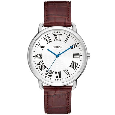 RELOJ GUESS HOMBRE ANÁLOGO U1164G1 LINCOLN CORREA MARRÓN BLANCO CUERO ACERO INOXIDABLE