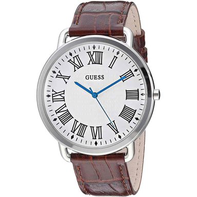 RELOJ GUESS HOMBRE ANÁLOGO U1164G1 LINCOLN CORREA MARRÓN BLANCO CUERO ACERO INOXIDABLE - 2