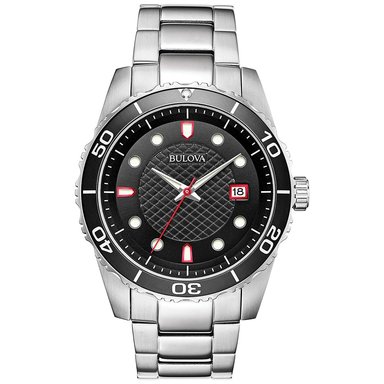 RELOJ BULOVA HOMBRE ANÁLOGO 98A195 FECHA PLATEADO NEGRO ACERO INOXIDABLE