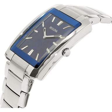 RELOJ BULOVA HOMBRE ANÁLOGO 96A169 LUJO FECHA PLATEADO AZUL ACERO INOXIDABLE - 2
