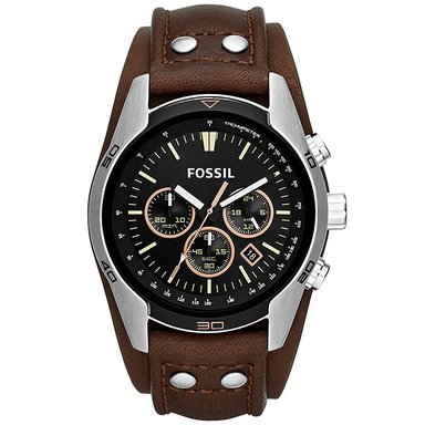 RELOJ FOSSIL HOMBRE ANÁLOGO CH2891 COACHMAN CRONOMETRO CORREA MARRÓN NEGRO CUERO