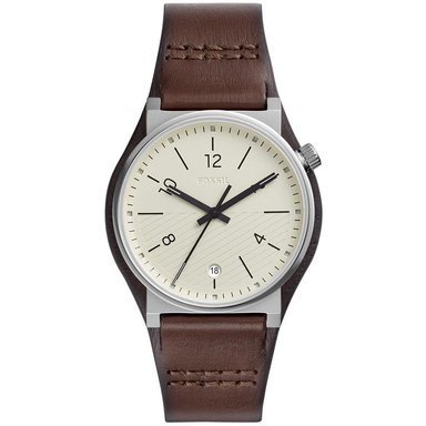 RELOJ FOSSIL HOMBRE ANÁLOGO FS5510 BARSTOW FECHA CORREA MARRÓN CREMA CUERO ACERO INOXIDABLE