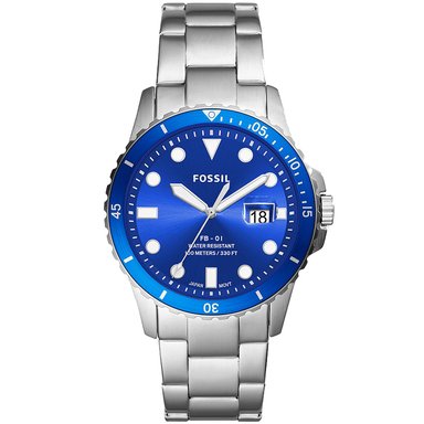 RELOJ FOSSIL HOMBRE ANÁLOGO FS5669 FB-01 FECHA PLATEADO AZUL ACERO INOXIDABLE