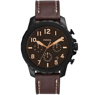 RELOJ FOSSIL HOMBRE ANÁLOGO FS5601 BOWMAN FECHA CRONÓMETRO CORREA MARRÓN CUERO ACERO INOXIDABLE