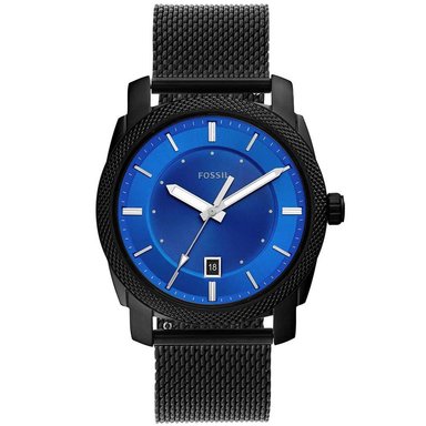 RELOJ FOSSIL HOMBRE ANÁLOGO FS5694 MACHINE FECHA NEGRO AZUL ACERO INOXIDABLE