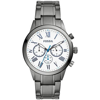 RELOJ FOSSIL HOMBRE ANÁLOGO BQ2232 FLYNN CRONÓMETRO GRIS GUNMETAL BLANCO ACERO INOXIDABLE