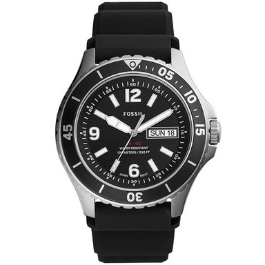 RELOJ FOSSIL HOMBRE ANÁLOGO FS5689 FB-02 FECHA CORREA NEGRO ACERO INOXIDABLE SILICONA