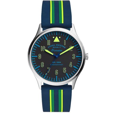 RELOJ FOSSIL HOMBRE ANÁLOGO FS5614 FORRESTER CORREA AZUL VERDE ACERO INOXIDABLE SILICONA
