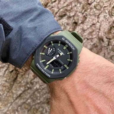 RELOJ CASIO G-SHOCK HOMBRE ANÁLOGO DIGITAL CARBON CORE GA2110SU-3A LUZ LED ACUÁTICO 200M VERDE - 2