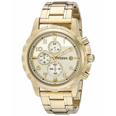 RELOJ FOSSIL HOMBRE DEAN FS4867 FECHA CRONOMETRO DORADO ACERO INOXIDABLE