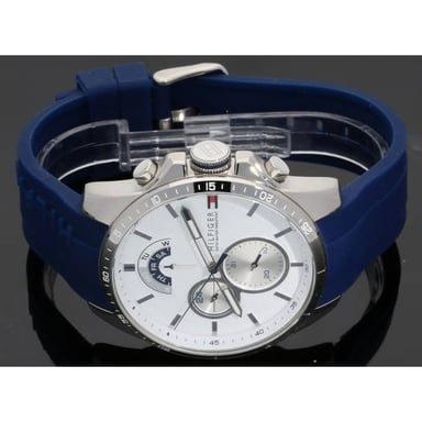 RELOJ TOMMY HILFIGER HOMBRE ANÁLOGO 1791349 COOL SPORT MULTIFUNCIONAL CORREA AZUL DIAL BLANCO SILICONA - 3