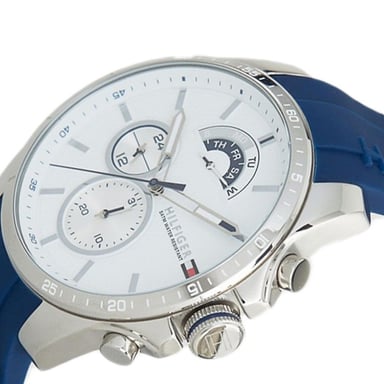 RELOJ TOMMY HILFIGER HOMBRE ANÁLOGO 1791349 COOL SPORT MULTIFUNCIONAL CORREA AZUL DIAL BLANCO SILICONA - 4