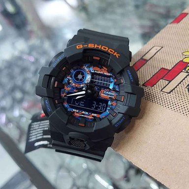 RELOJ CASIO G-SHOCK HOMBRE ANÁLOGO DIGITAL GA700CT-1A GENUINO ACUÁTICO LUZ LED NEGRO AZUL NARANJA - 3