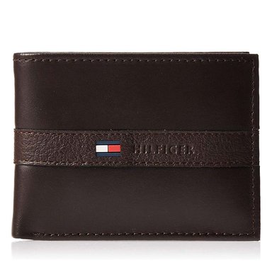 BILLETERA TOMMY HILFIGER PARA HOMBRE DE CUERO RANGER PASSCASE MARRÓN