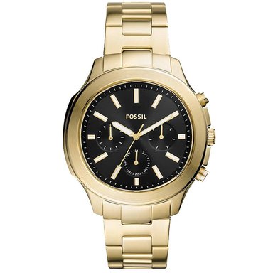 RELOJ FOSSIL HOMBRE ANÁLOGO BQ2590 WINDFIELD MULTIFUNCIONAL DORADO NEGRO ACERO INOXIDABLE