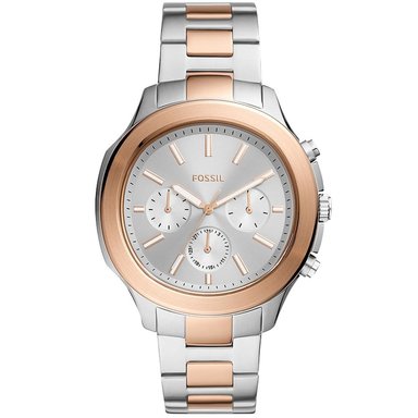 RELOJ FOSSIL HOMBRE ANÁLOGO BQ2591 WINDFIELD MULTIFUNCIONAL ORO ROSA PLATEADO ACERO INOXIDABLE