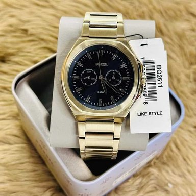 RELOJ FOSSIL HOMBRE ANÁLOGO BQ2611 EVANSTON MULTIFUNCIONAL DORADO NEGRO ACERO INOXIDABLE - 4
