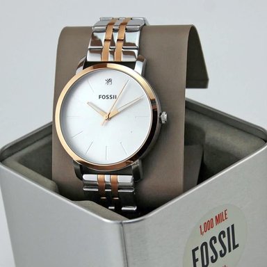 RELOJ FOSSIL HOMBRE ANÁLOGO BQ2417 LUX LUTHER PLATEADO ORO ROSADO ACERO INOXIDABLE - 2
