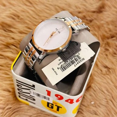 RELOJ FOSSIL HOMBRE ANÁLOGO BQ2417 LUX LUTHER PLATEADO ORO ROSADO ACERO INOXIDABLE - 3