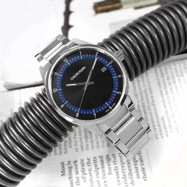 RELOJ CALVIN KLEIN HOMBRE ANÁLOGO KAM21141 COMPLETION SUIZO CRISTAL ZAFIRO PLATEADO NEGRO ACERO INOXIDABLE - 2
