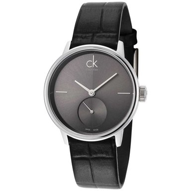 RELOJ CALVIN KLEIN HOMBRE ANÁLOGO K2Y211C3 ACCENT SUIZO CORREA NEGRO GRIS ACERO INOXIDABLE CUERO