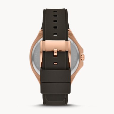 RELOJ FOSSIL HOMBRE ANÁLOGO BQ2612 EVANSTON MULTIFUNCIONAL CORREA MARRON ORO ROSADO ACERO INOXIDABLE SILICONA - 5