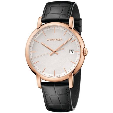 RELOJ CALVIN KLEIN HOMBRE ANÁLOGO K9H216C6 ESTABLISHED SUIZO CORREA NEGRO ORO ROSADO CUERO ACERO INOXIDABLE