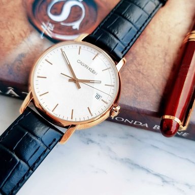 RELOJ CALVIN KLEIN HOMBRE ANÁLOGO K9H216C6 ESTABLISHED SUIZO CORREA NEGRO ORO ROSADO CUERO ACERO INOXIDABLE - 3