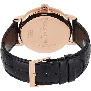 RELOJ CALVIN KLEIN HOMBRE ANÁLOGO K9H216C6 ESTABLISHED SUIZO CORREA NEGRO ORO ROSADO CUERO ACERO INOXIDABLE - 5