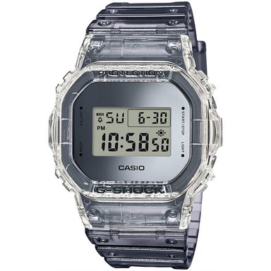 RELOJ CASIO G-SHOCK HOMBRE DIGITAL DW5600SK-1 LUZ FONDO ACUÁTICO GRIS TRANSPARENTE