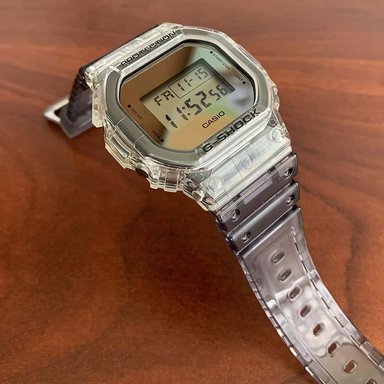 RELOJ CASIO G-SHOCK HOMBRE DIGITAL DW5600SK-1 LUZ FONDO ACUÁTICO GRIS TRANSPARENTE - 4