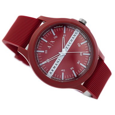 RELOJ ARMANI EXCHANGE HOMBRE ANÁLOGO AX2422 HAMPTON CORREA ROJO SILICONA - 2