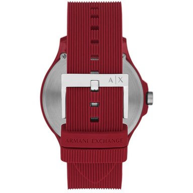 RELOJ ARMANI EXCHANGE HOMBRE ANÁLOGO AX2422 HAMPTON CORREA ROJO SILICONA - 4