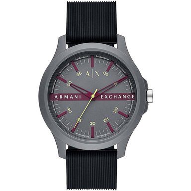 RELOJ ARMANI EXCHANGE HOMBRE ANÁLOGO AX2425 HAMPTON POLICARBONATO CORREA NEGRO GRIS SILICONA