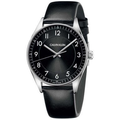 RELOJ CALVIN KLEIN HOMBRE ANÁLOGO KBH211C1 BRIGHT SUIZO CORREA NEGRO PLATEADO ACERO INOXIDABLE CUERO