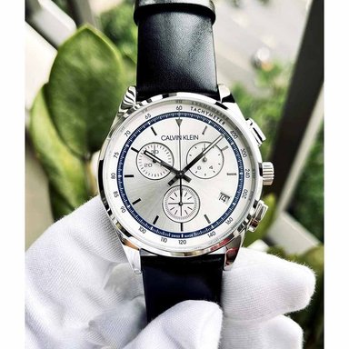RELOJ CALVIN KLEIN HOMBRE ANÁLOGO KAM271C6 COMPLETION CHRONO SUIZO CRISTAL ZAFIRO FECHA CORREA NEGRO PLATEADO CUERO - 2