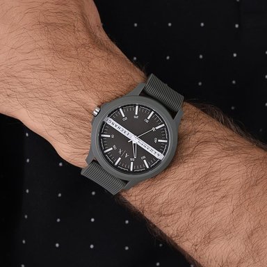 RELOJ ARMANI EXCHANGE HOMBRE ANÁLOGO AX2423 HAMPTON CORREA GRIS SILICONA - 3
