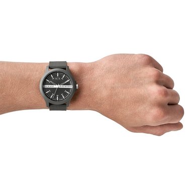 RELOJ ARMANI EXCHANGE HOMBRE ANÁLOGO AX2423 HAMPTON CORREA GRIS SILICONA - 4