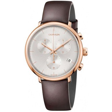 RELOJ CALVIN KLEIN HOMBRE ANÁLOGO K8M276G6 HIGH NOON SUIZO CORREA MARRON ORO ROSADO ACERO INOXIDABLE CUERO