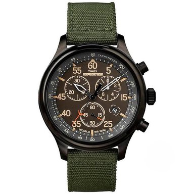 RELOJ TIMEX HOMBRE ANÁLOGO TW4B10300 FIELD EXPEDITION LUZ INDIGLO FECHA CRONOMETRO CORREA VERDE NYLON