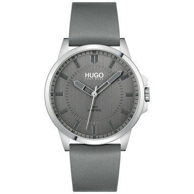 RELOJ HUGO BOSS HOMBRE ANÁLOGO HB1530185 FIRST 1530185 CORREA GRIS ACERO INOXIDABLE CUERO